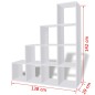 vidaXL Estantería librería en forma de escalera 142 cm blanca vidaXL Estantería librería en forma de escalera 142 cm blanca