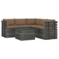 vidaXL Muebles de palets de jardín 6 piezas cojines madera maciza pino vidaXL Muebles de palets de jardín 6 piezas cojines madera maciza pino
