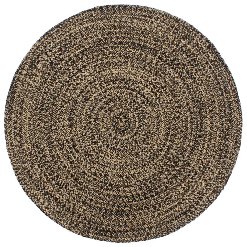 vidaXL Alfombra hecha a mano de yute marrón y negro 210 cm vidaXL Alfombra hecha a mano de yute marrón y negro 210 cm
