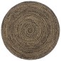 vidaXL Alfombra hecha a mano de yute marrón y negro 210 cm vidaXL Alfombra hecha a mano de yute marrón y negro 210 cm
