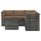 vidaXL Muebles de palets de jardín 6 piezas cojines madera maciza pino vidaXL Muebles de palets de jardín 6 piezas cojines madera maciza pino
