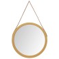 vidaXL Espejo de pared con correa dorado Ø55 cm vidaXL Espejo de pared con correa dorado Ø55 cm