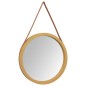 vidaXL Espejo de pared con correa dorado Ø55 cm vidaXL Espejo de pared con correa dorado Ø55 cm