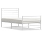 vidaXL Estructura cama metal con cabecero y pie cama blanca 100x200 cm