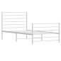vidaXL Estructura cama metal con cabecero y pie cama blanca 100x200 cm