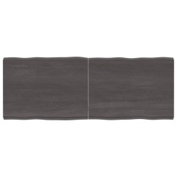 vidaXL Tablero mesa madera tratada borde vivo marrón 160x60x(2-6) cm