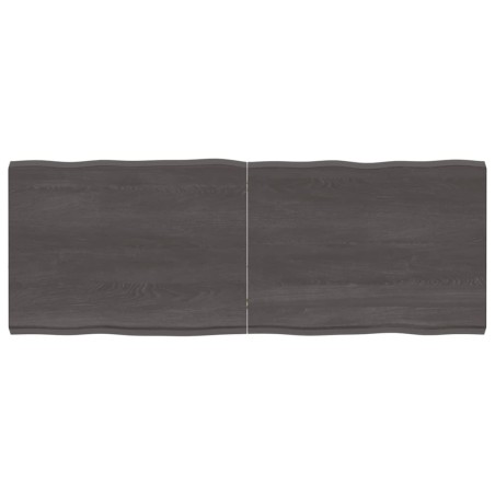 vidaXL Tablero mesa madera tratada borde vivo marrón 160x60x(2-6) cm