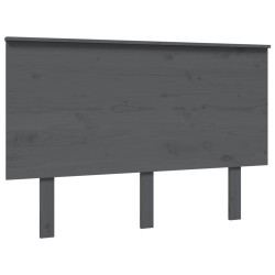 vidaXL Cabecero de cama madera maciza de pino gris 124x6x82,5 cm