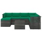 vidaXL Muebles de palets para jardín 8 pzas cojines madera maciza pino vidaXL Muebles de palets para jardín 8 pzas cojines madera maciza pino