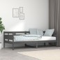 vidaXL Sofá cama de madera maciza de pino gris 90x200 cm vidaXL Sofá cama de madera maciza de pino gris 90x200 cm