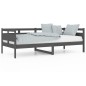 vidaXL Sofá cama de madera maciza de pino gris 90x200 cm vidaXL Sofá cama de madera maciza de pino gris 90x200 cm