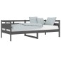 vidaXL Sofá cama de madera maciza de pino gris 90x200 cm vidaXL Sofá cama de madera maciza de pino gris 90x200 cm