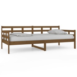 vidaXL Sofá cama madera maciza de pino marrón miel 90x200 cm