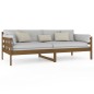 vidaXL Sofá cama madera maciza de pino marrón miel 90x200 cm vidaXL Sofá cama madera maciza de pino marrón miel 90x200 cm