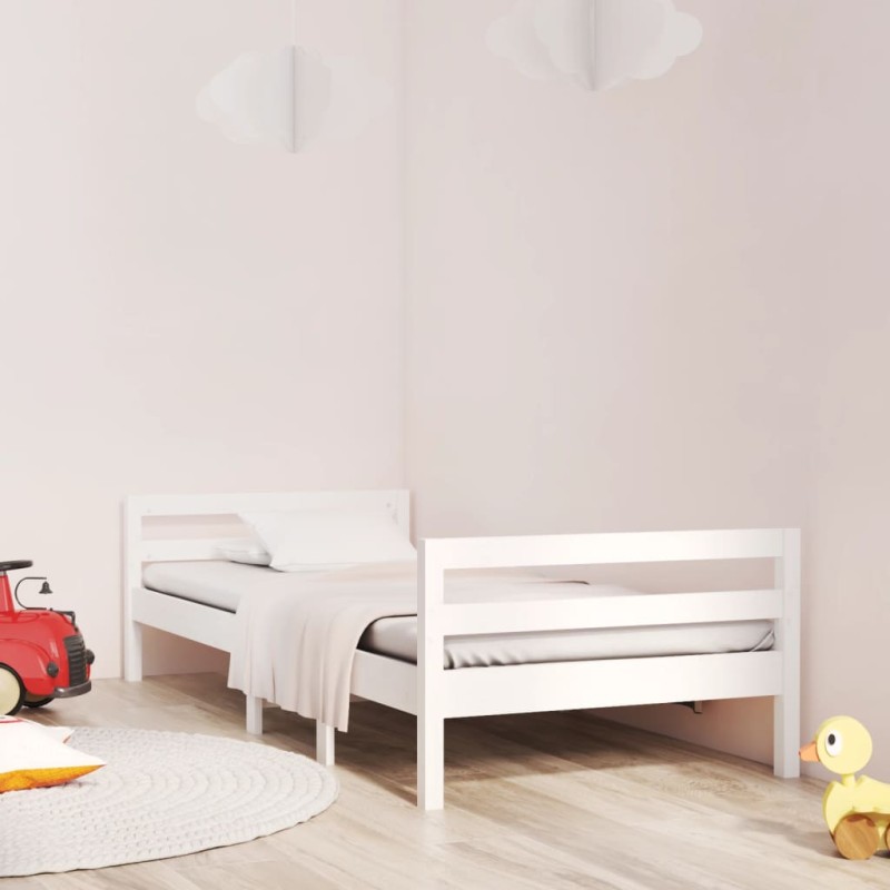 vidaXL Estructura de cama madera maciza de pino blanco 90x190 cm