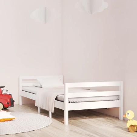 vidaXL Estructura de cama madera maciza de pino blanco 90x190 cm
