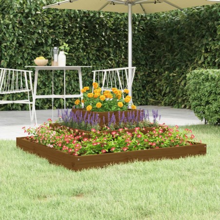 vidaXL Jardinera de madera maciza de pino marrón miel 80x80x27 cm