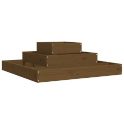vidaXL Jardinera de madera maciza de pino marrón miel 80x80x27 cm