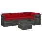 vidaXL Muebles de palets para jardín 6 pzas cojines madera maciza pino vidaXL Muebles de palets para jardín 6 pzas cojines madera maciza pino