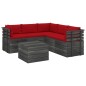 vidaXL Muebles de palets para jardín 6 pzas cojines madera maciza pino vidaXL Muebles de palets para jardín 6 pzas cojines madera maciza pino