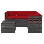 vidaXL Muebles de palets para jardín 6 pzas cojines madera maciza pino vidaXL Muebles de palets para jardín 6 pzas cojines madera maciza pino