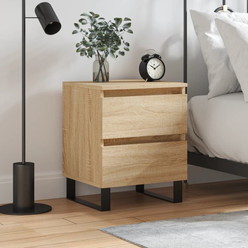 vidaXL Mesita de noche madera de ingeniería roble Sonoma 40x35x50 cm vidaXL Mesita de noche madera de ingeniería roble Sonoma 40x35x50 cm