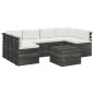 vidaXL Muebles de palets para jardín 7 pzas cojines madera maciza pino vidaXL Muebles de palets para jardín 7 pzas cojines madera maciza pino