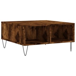 vidaXL Mesa de centro madera de ingeniería roble ahumado 60x60x30 cm