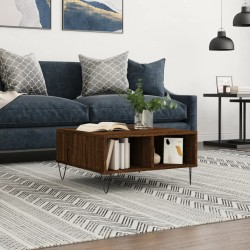 vidaXL Mesa de centro madera de ingeniería roble marrón 60x60x30 cm
