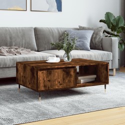 vidaXL Mesa de centro madera de ingeniería roble ahumado 90x60x35 cm