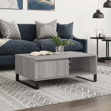vidaXL Mesa de centro madera de ingeniería gris Sonoma 90x60x35 cm