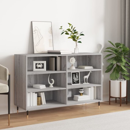 vidaXL Aparador de madera de ingeniería gris Sonoma 103,5x35x70 cm