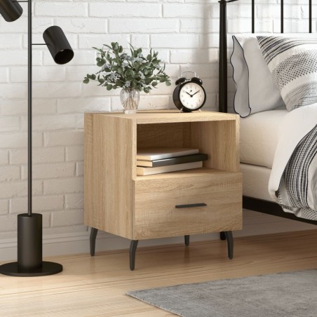 vidaXL Mesita de noche madera de ingeniería roble Sonoma 40x35x47,5 cm