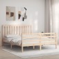 vidaXL Estructura de cama con cabecero madera maciza 160x200 cm vidaXL Estructura de cama con cabecero madera maciza 160x200 cm