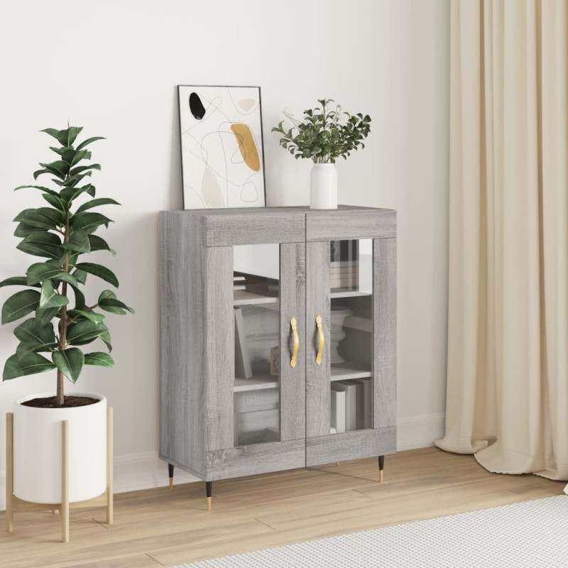 vidaXL Aparador de madera de ingeniería gris Sonoma 69,5x34x90 cm vidaXL Aparador de madera de ingeniería gris Sonoma 69,5x34x90 cm