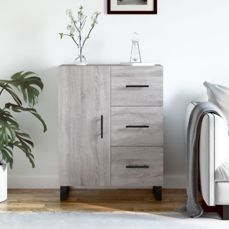 vidaXL Aparador de madera de ingeniería gris Sonoma 69,5x34x90 cm