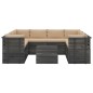 vidaXL Muebles de palets para jardín 9 pzas cojines madera maciza pino