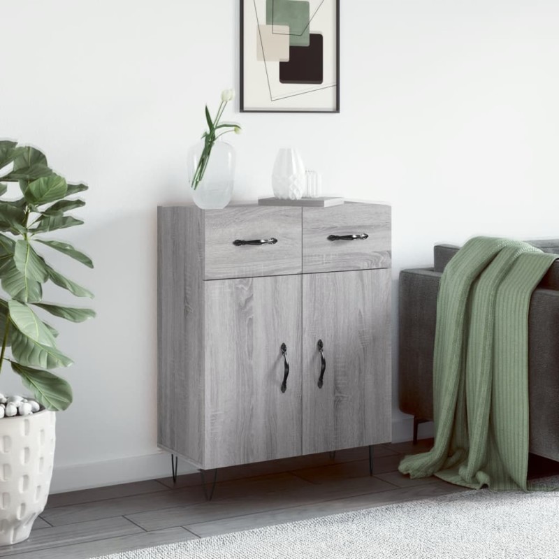 vidaXL Aparador de madera de ingeniería gris Sonoma 69,5x34x90 cm