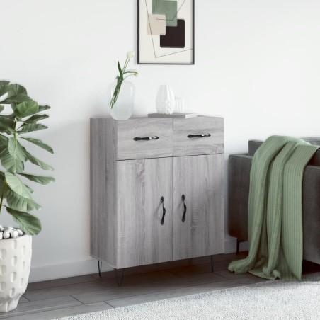 vidaXL Aparador de madera de ingeniería gris Sonoma 69,5x34x90 cm