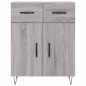vidaXL Aparador de madera de ingeniería gris Sonoma 69,5x34x90 cm