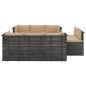 vidaXL Muebles de palets para jardín 9 pzas cojines madera maciza pino