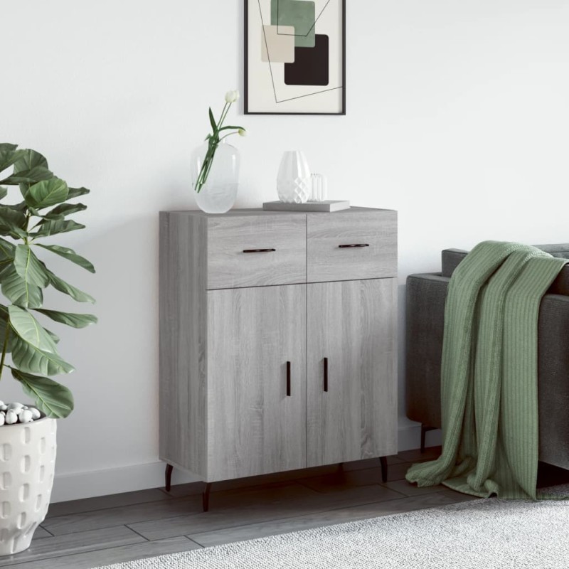 vidaXL Aparador de madera de ingeniería gris Sonoma 69,5x34x90 cm vidaXL Aparador de madera de ingeniería gris Sonoma 69,5x34x90 cm
