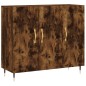 vidaXL Aparador de madera de ingeniería roble ahumado 90x34x80 cm
