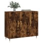 vidaXL Aparador de madera de ingeniería roble ahumado 90x34x80 cm