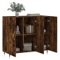 vidaXL Aparador de madera de ingeniería roble ahumado 90x34x80 cm