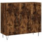 vidaXL Aparador de madera de ingeniería roble ahumado 90x34x80 cm vidaXL Aparador de madera de ingeniería roble ahumado 90x34x80 cm