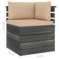 vidaXL Muebles de palets para jardín 9 pzas cojines madera maciza pino