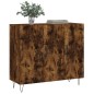 vidaXL Aparador de madera de ingeniería roble ahumado 90x34x80 cm vidaXL Aparador de madera de ingeniería roble ahumado 90x34x80 cm