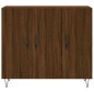 vidaXL Aparador de madera de ingeniería marrón roble 90x34x80 cm