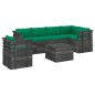 vidaXL Muebles de palets para jardín 7 pzas cojines madera maciza pino vidaXL Muebles de palets para jardín 7 pzas cojines madera maciza pino
